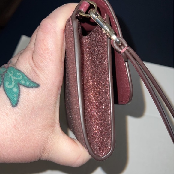 Kate Spade Burgundy Glitter Wristlet Wallet - Picture 5 of 12